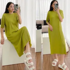 Đầm Suông Cổ Tròn Vải Thun Dập Li Cao Cấp Giá 299k Hàng có sẵn giao ngay Dứoi 65kg mặc đẹp Bầu bì bon chen thoải mái
