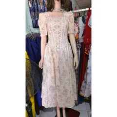 Đầm Tiều Thư Dáng Dài Chất Xô Thêu Hoa Đan Dây Ren  Hàng có sẵn giao ngay Đủ size SML, dưới 65kg mặc đẹp Giá 420k