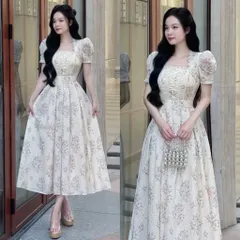Đầm Tiều Thư Dáng Dài Chất Xô Thêu Hoa Đan Dây Ren  Hàng có sẵn giao ngay Đủ size SML, dưới 65kg mặc đẹp Giá 420k