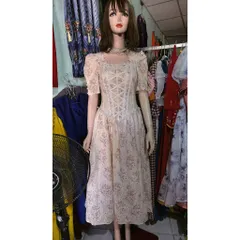 Đầm Tiều Thư Dáng Dài Chất Xô Thêu Hoa Đan Dây Ren  Hàng có sẵn giao ngay Đủ size SML, dưới 65kg mặc đẹp Giá 420k