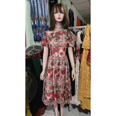 đầm thiết kế, đầm hoa hồng đỏ, cổ vát lệch vai siêu đẹp Giá 390k Hàng có sẵn giao ngay LXL Đủ size SMLXL Đúp lót