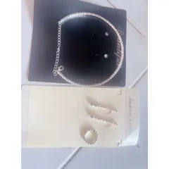 Vòng cổ choker cao cấp + khuyên tay + nhẫn đính đá zircon phong cách sang trọng quý phái  Hàng có sẵn giao ngay