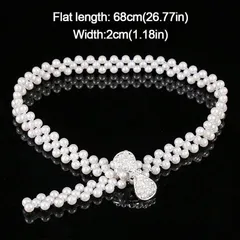 Dây thắt lưng kim cương giả, Dây thắt lưng mỏng co giãn dành cho nữ, Dây rút đơn giản thanh lịch thời trang dành cho nữ