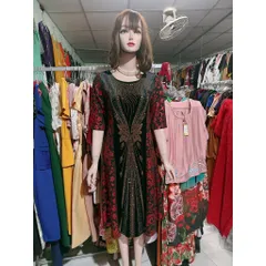 Đầm dạ hội trung niên chất nhũ kim sa phối nhung co giãn tốt, đính đá cao cấp cho mẹ dự tiệc sang trọng  Giá 390k