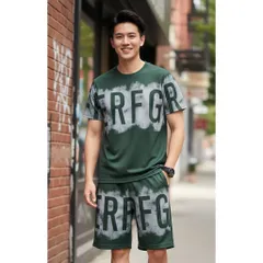 Bộ thể thao nam nữ unisex chất tổ ong in chữ thoáng mát
