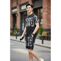 Bộ thể thao nam nữ unisex chất tổ ong in chữ thoáng mát