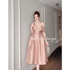 Đầm hồng cao cấp đính kết Giá 390k Hàng tapta cao cấp Hàng có sẵn giao ngay M
