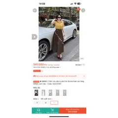 Chân váy xếp ly phối kẻ thome Kaki  Giá 250k/ chân váy, người ta đang bán gần 5xx
