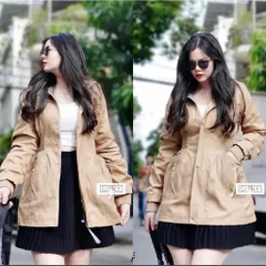 [ ẢNH THẬT ] ÁO KHOÁC KAKI THÔ CHÍCH EO FORM DÀI 2 LỚP BIGSIZE ĐẾN 70KG Hàng có sẵn giao ngay Màu kem và nâu tây