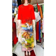 🌸🌹Áo dài 3D mẫu mới về chất vải lụa nhật siêu đẹp Gia 390k/ cả set, áo dài 290k, quần 100k Hàng có sẵn giao ngay XL