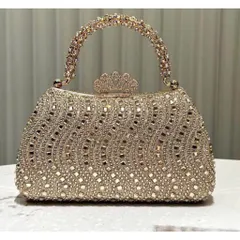 Túi cầm tay ngọc nhân tao đính lấp lánh cho tiệc kèm dây đeo chéo sang chảnh Hàng có sẵn giao ngay