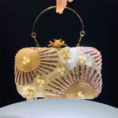 Túi cầm tay ngọc trai nhân tao hoa mới túi vuông nhỏ đính sequin lấp lánh cho tiệc Hàng có sẵn giao ngay