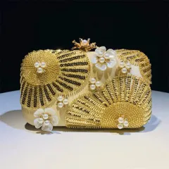 Túi cầm tay ngọc nhân tao hoa mới túi vuông nhỏ đính sequin lấp lánh cho tiệc Hàng có sẵn giao ngay
