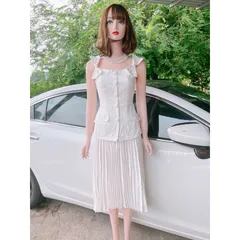 Set áo nơ + chân váy dập ly Hàng có sẵn giao ngay M Maù trắng Hàng chính chủ C Giá 390k/ cả set  hàng xịn