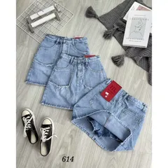 CHÂN VÁY JEAN CÓ QUẦN TRONG TÚI RÁCH CÁ TÍNH Hàng có sẵn giao ngay M Size SM Chất liệu jean cao cấp Giá 150k