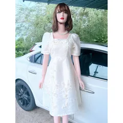Đầm tapTa   kem tiểu thư đính hoa thủ công tỉ mỉ nữ tính  Đầm thiết kế đi chơi đi làm xinh xắn Giá 390k HÀng có sẵn