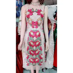 Đầm dự tiệc  ren cao cấp thanh lịch dáng chữ A hai dây đính kết , cover hãng Amy Hàng có sẵn giao ngay S Size S