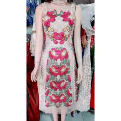 Đầm dự tiệc  ren cao cấp thanh lịch dáng chữ A hai dây đính kết , cover hãng Amy Hàng có sẵn giao ngay S Size S