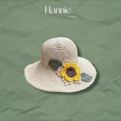 Mũ Nón cói mềm đan móc thủ công hoạ tiết hoa hướng dương xinh xắn Hàng có sẵn giao ngay Màu kem Giá 190k