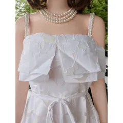 Đầm cột dây eo, đầm hai dây tùng xoè, đầm dự tiệc Giá 350k Hàng có sẵn giao ngay Chất liệu ren cao cấp Màu trắng