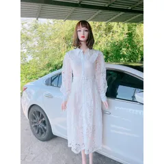 Đầm ren nổi màu trắng  Hàng cao cấp Giá 490k Đủ size Hàng có sẵn giao ngay, đúp lót 2 lớp