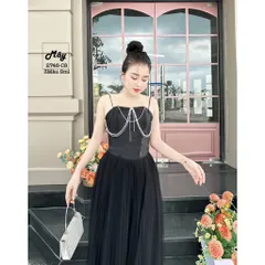 ❌❌❌ Đầm đen lưới 2 dây kết viền đá Freesize dưới 54kg Giá 299k Hàng có sẵn giao ngay Hình thật chụp 100%