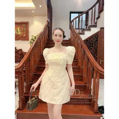 Đầm dự tiệc đi chơi kiểu bông đính đá vải tafta cao cấp  Màu trắng Giá 390k Hàng có sẵn giao ngay L Chất liệu vải tapta