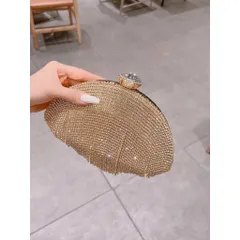 Túi đi tiệc Đá Tua Rua, đính đá sáng lấp lánh size 22cm Hàng có sẵn giao ngay Màu đen , trắng, gold Giá 390k/ cái