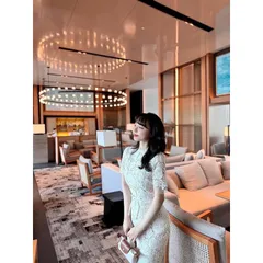 Đầm ren hoa hồng màu kem siêu đẹp Đủ size SMLXL Đúp lót 2 lớp Hàng có sẵn giao ngay Giá 399k