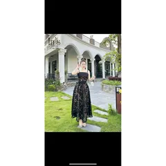VÁY REN HOA VINTAGE CỘT EO DÂY PHỐI DÂY KÉP  Giá 420k Hàng có sẵn giao ngay Hàng ren cao cấp