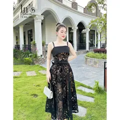 VÁY REN HOA VINTAGE CỘT EO DÂY PHỐI DÂY KÉP  Giá 420k Hàng có sẵn giao ngay Hàng ren cao cấp