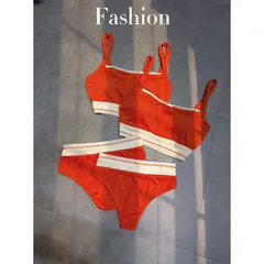 Bikini cam viền trắng siêu xinh , vải tăm gân có mút ngực pt Giá 160k Hang đẹp như hình chụp 100%