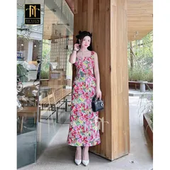 Set thô hoa áo 2s cúp ngực mix chân váy dài dáng A. Lên phom siêu xinh dễ mặc. Hàng 2 lớp màu nổi nét Size sml Xanh- hồg