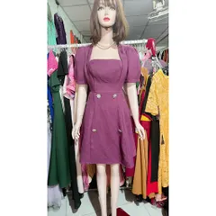 Đầm kèm tag như hình  Màu tím   Chất liệu dạ tweed siêu đẹp  Giá 290k Size SML, eo dưới 76cm mặc đẹp