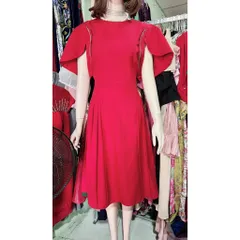 Đầm đỏ che bắp tay siêu đẹp Giá 290k Hàng có sẵn giao ngay Đủ size tới XL, eo dưới 80cm mặc đẹp