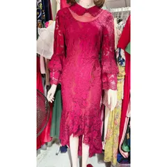 Đầm ren cao cấp Đúp lót 2 lớp Hàng có sẵn giao ngay Giá 290k Eo dưới 72cm mặc đẹp Màu đỏ đô