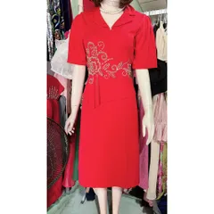 ĐẦM ĐÍNH kết ĐÁ SANG TRỌNG  Hàng có sẵn giao ngay Giá 420k Đủ size SMLXL Màu đỏ , đính kết tay thủ công tỉ mỉ