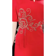 ĐẦM ĐÍNH kết ĐÁ SANG TRỌNG  Hàng có sẵn giao ngay Giá 420k Đủ size SMLXL Màu đỏ , đính kết tay thủ công tỉ mỉ
