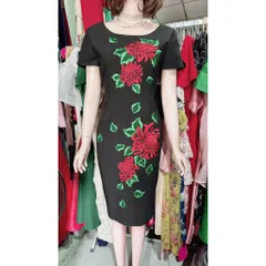 Đầm thêu hoa nổi, chất liệu tuyết mưa cao cấp, đúp lót 2 lớp Hàng có sẵn giao ngay L Đủ size SMLXL, eo dứoi 78cm mặc đẹp