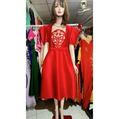 Đầm tacta thêu hoạ tiết cao cấp Nhìn là yêu ạ Chất tacta  Mặc siêu sang chảnh tôn dáng lun Hàng có sẵn giao ngay XL