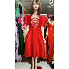 Đầm tacta thêu hoạ tiết cao cấp Nhìn là yêu ạ Chất tacta  Mặc siêu sang chảnh tôn dáng lun Hàng có sẵn giao ngay XL