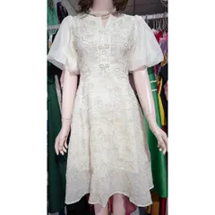 Đầm xoè voan thêu tay phồng siêu đẹp Hàng có sẵn giao ngay S, eo dưới 68cm Đúp lót 2 lớp, hàng chính chủ Thuy Venus