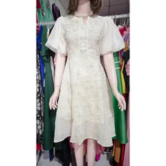 Đầm xoè voan thêu tay phồng siêu đẹp Hàng có sẵn giao ngay S, eo dưới 68cm Đúp lót 2 lớp, hàng chính chủ Thuy Venus