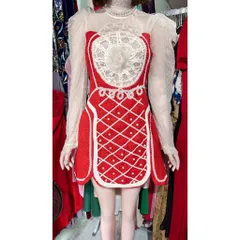 Đầm  dạ ngọc mix ren bi chuẩn hàng hotgirl (như hình thật shop chụp) Giá 420k  Hàng có sẵn giao ngay M, eo dưới 75cm