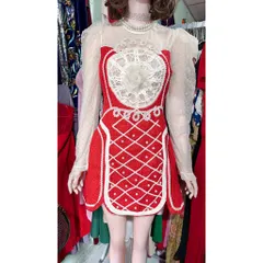 Đầm  dạ ngọc mix ren bi chuẩn hàng hotgirl (như hình thật shop chụp) Giá 420k  Hàng có sẵn giao ngay M, eo dưới 75cm