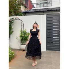Đầm Ren Lưới Dự Tiệc Cho Nữ, Sang Trọng, Thanh Lịch. Chất Liệu Ren Mềm Mịn Thoáng Mát Hàng coa sẵn giao ngay đủ size