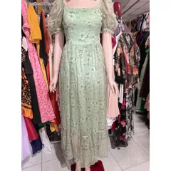 Đầm thiết kế hoa tơ dáng dài hot sang chảnh phù hợp đi làm đi chơi Giá 290k Hàng có sẵn giao ngay L Chất liệu tơ nhẹ