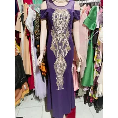 Đầm Dạ Hội Đầm Dạ Hội Thiết Kế Kết Pha kèm hoạ tiết thêu Sang Trọng Quý Phái Hàng có sẵn giao ngay XL, eo dưới 78cm mặc