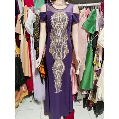 Đầm Dạ Hội Đầm Dạ Hội Thiết Kế Kết Pha kèm hoạ tiết thêu Sang Trọng Quý Phái Hàng có sẵn giao ngay XL, eo dưới 78cm mặc