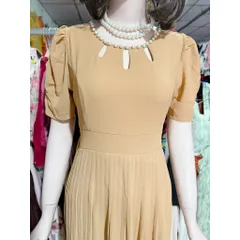 Đầm Xòe Dáng Dài Thiết Kế Cổ Đính Cườm Phong Cách Sang Trọng  Maù da  Giá 290k Hàng có sẵn giao ngay eo dưới 84 cm mặc